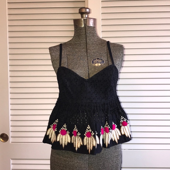 Anthropologie Tops - Anthropologie // Leifsdottir Eyelet Pom Top Sz 6